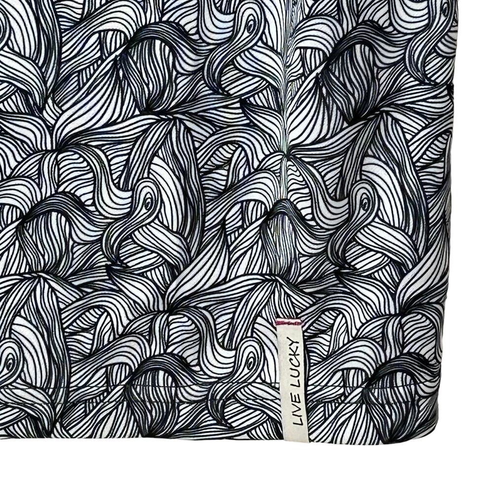 New Black Clover Button Up Short Sleeve Golf Shirt Black White Men Large NWOT - Picture 5 of 9